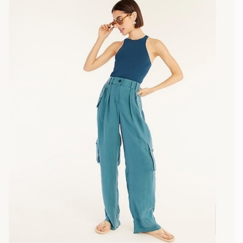J.Crew Collection Full-length cupro cargo pant